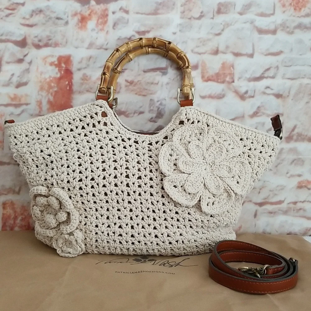 New Patricia Nash Mazara Crochet Tote Bag - Picture 1 of 14